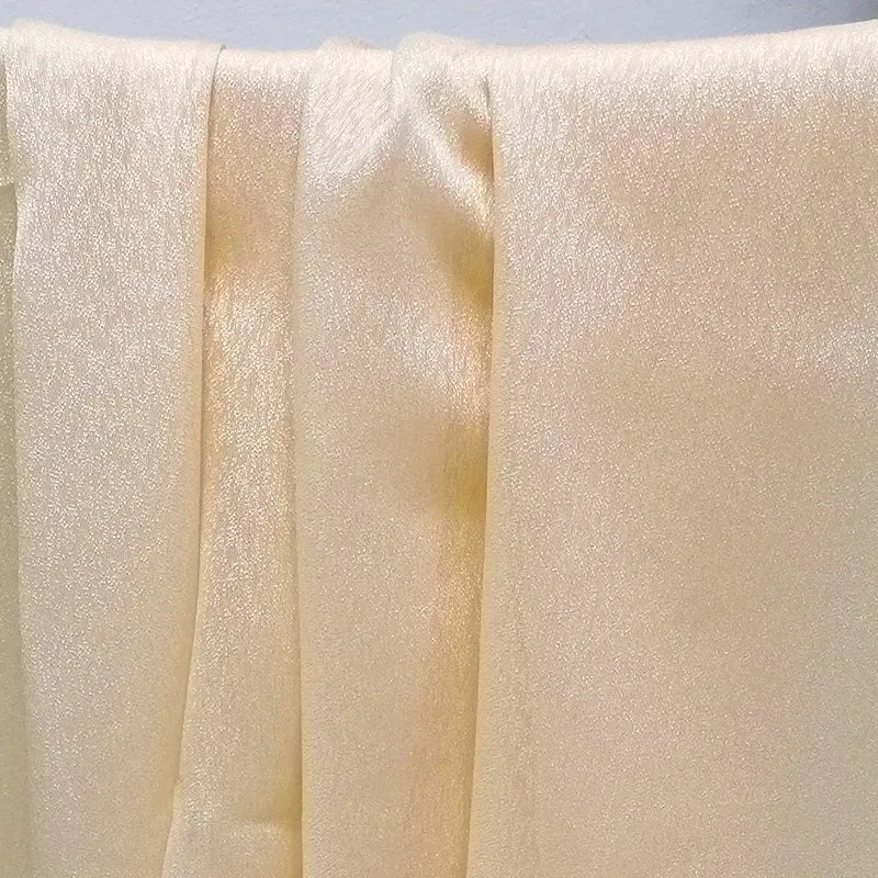 Gardine mit edlem Glanzeffekt Semi Organza transparent Creme – mit Kräuselband (1 Stück)