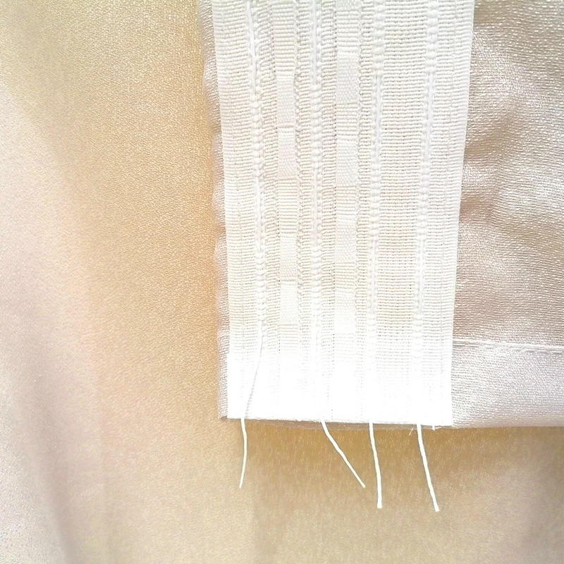 Gardine mit edlem Glanzeffekt Semi Organza transparent Creme – mit Kräuselband (1 Stück)