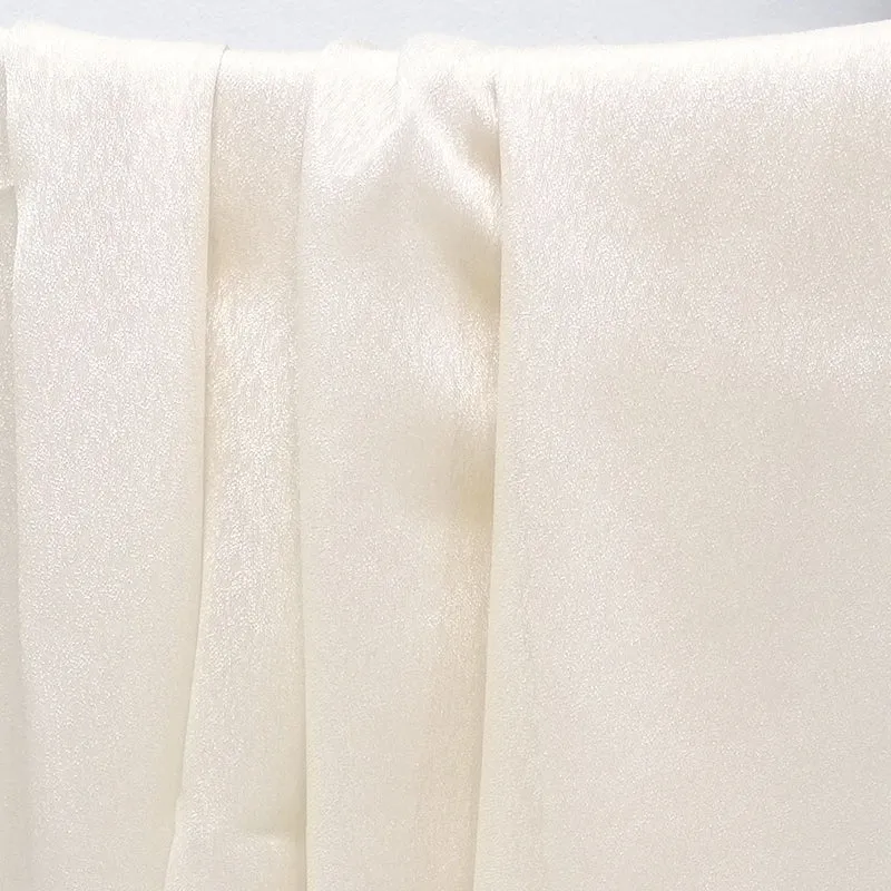 Gardine mit edlem Glanzeffekt Semi Organza transparent Elfenbein – mit Kräuselband (1 Stück)