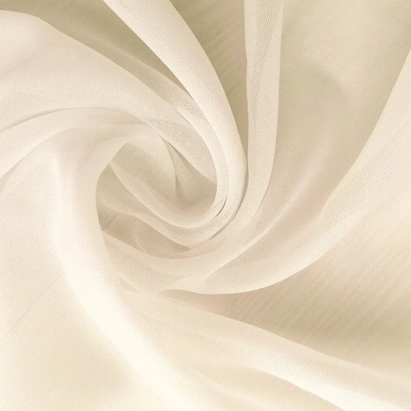 Schiebegardine aus leichtem Voile Creme - mit Kräuselband (1 Stück)