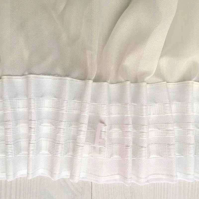 Schiebegardine aus leichtem Voile Creme - mit Kräuselband (1 Stück)