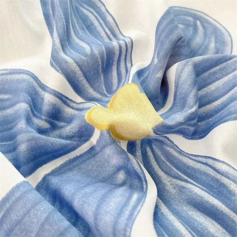 Spannbettlaken mit Blumenmuster – 100 % Baumwolle, erhältlich in den Größen Einzelbett, Queen und King.