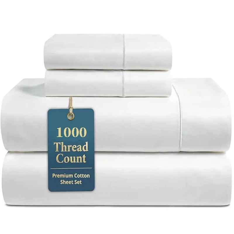 Luxuriöses Bettwäsche-Set aus ägyptischer Baumwolle (1000 TC) – 4- oder 6-teilig