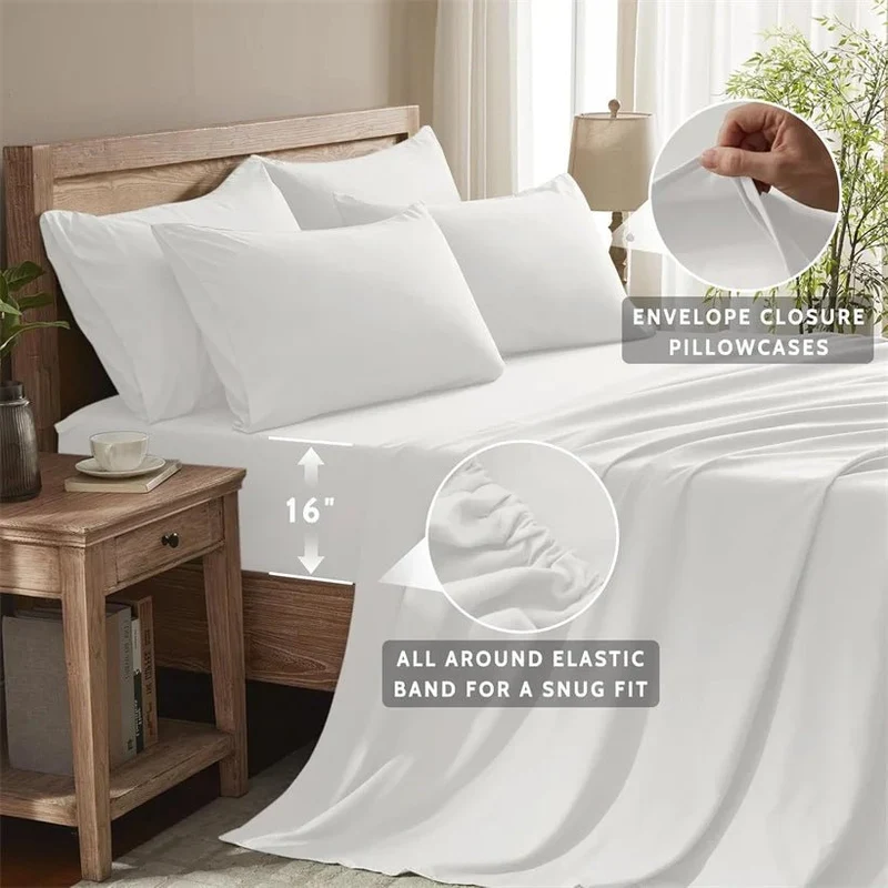 Luxuriöses Bettwäsche-Set aus ägyptischer Baumwolle (1000 TC) – 4- oder 6-teilig