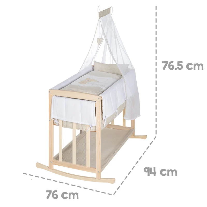 Stuben-/Beistellbett "Liebhabär" – 4 in 1, Babybett, Wiege, Kinderbank