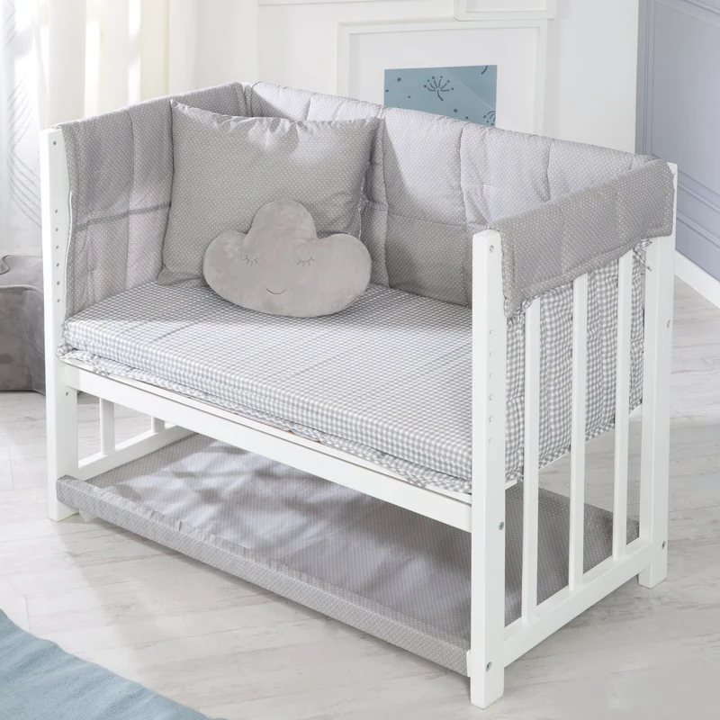 Stuben-/Beistellbett "Adam & Eule" – 4 in 1, Babybett, Wiege & Kinderbank