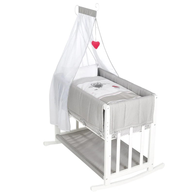Stuben-/Beistellbett "Adam & Eule" – 4 in 1, Babybett, Wiege & Kinderbank