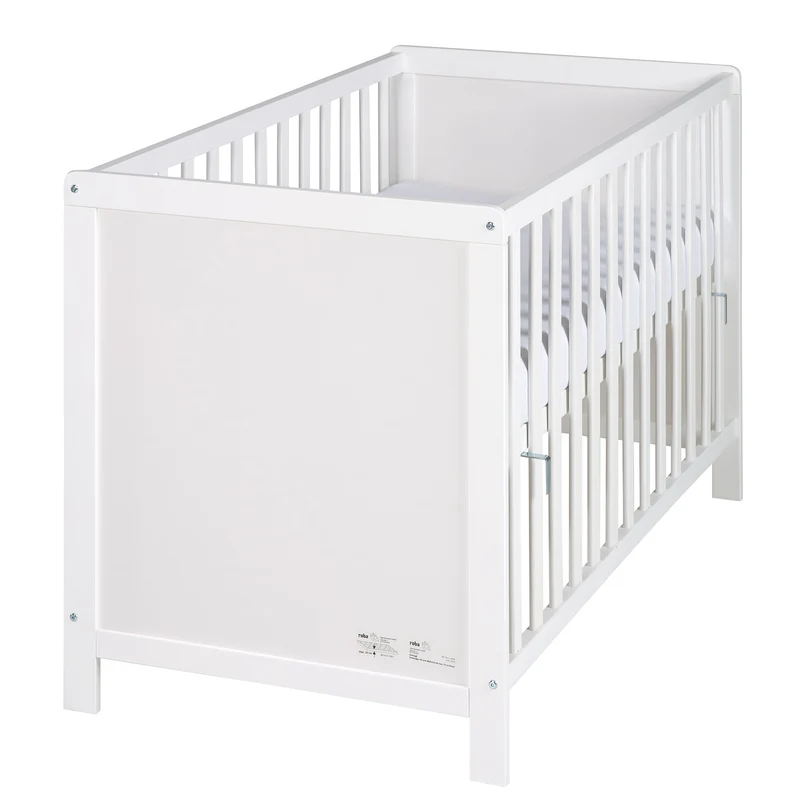 Beistellbett 60 x 120 cm – weiß, inkl. Lattenrost, Matratze & 5 Schlupfsprossen