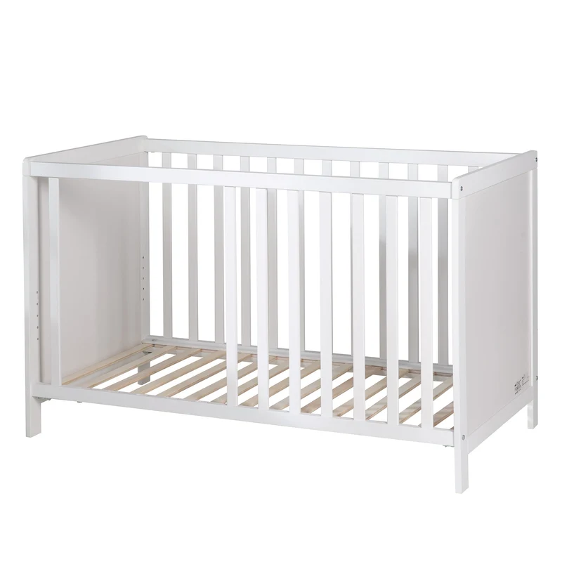 Beistellbett 60 x 120 cm – weiß, inkl. Lattenrost, Matratze & 5 Schlupfsprossen