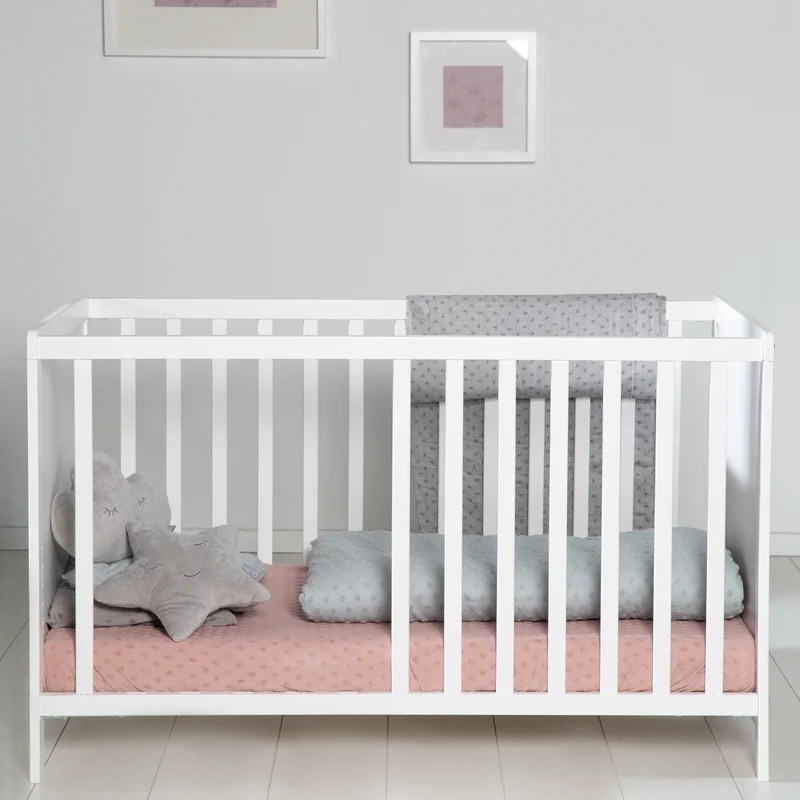Beistellbett 60 x 120 cm – weiß, inkl. Lattenrost, Matratze & 5 Schlupfsprossen