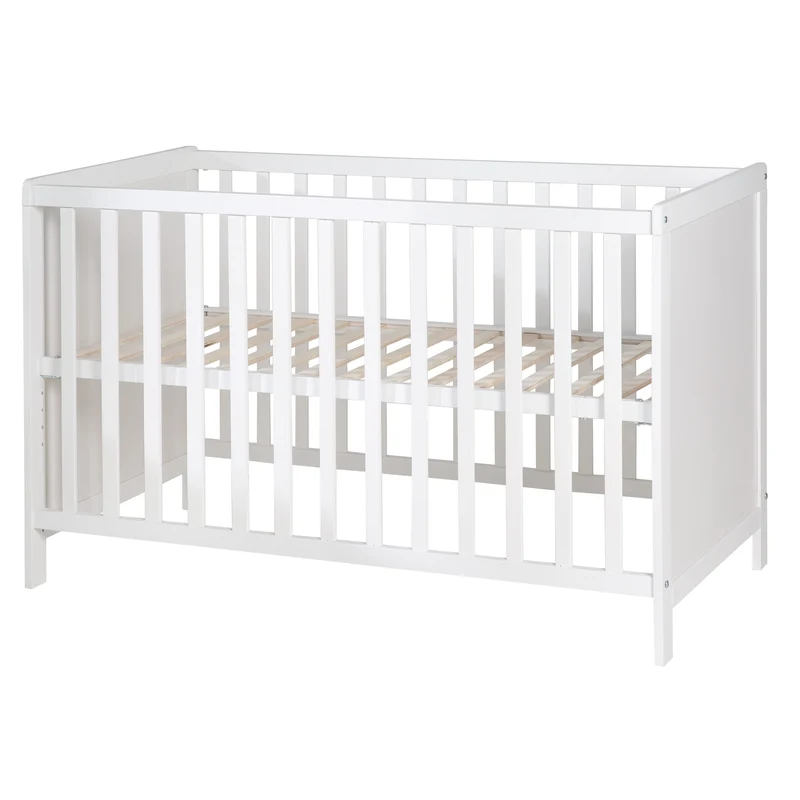 Beistellbett 60 x 120 cm – weiß, inkl. Lattenrost, Matratze & 5 Schlupfsprossen