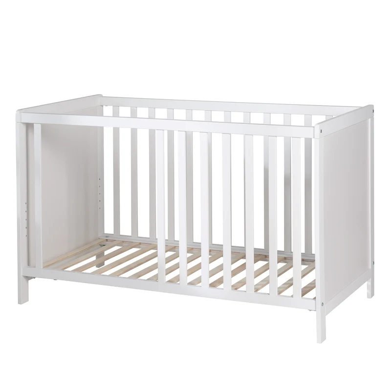 Beistellbett 60 x 120 cm – weiß, inkl. Lattenrost, Matratze & 5 Schlupfsprossen