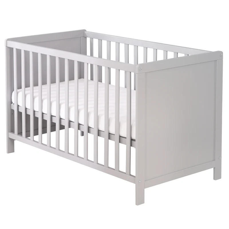 Beistellbett 60 x 120 cm – taupe, inkl. Lattenrost, Matratze & 5 Schlupfsprossen