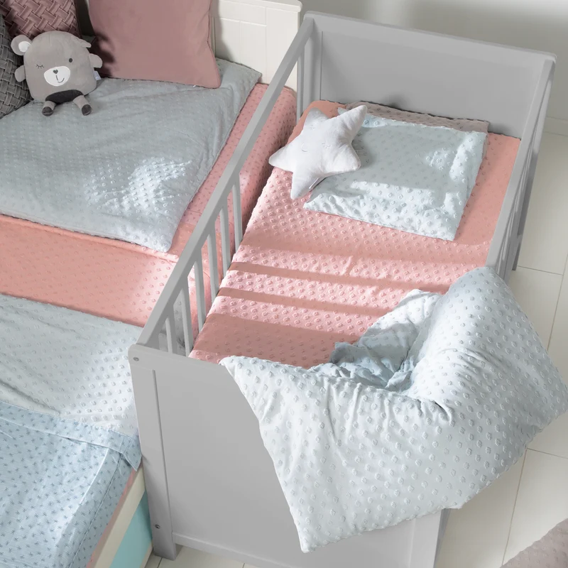 Beistellbett 60 x 120 cm – taupe, inkl. Lattenrost, Matratze & 5 Schlupfsprossen