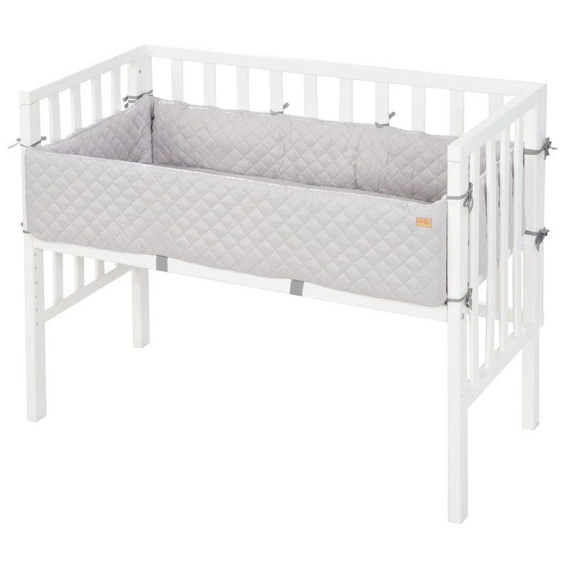 Beistellbett "roba Style" – 2 in 1, weiß, inkl. Matratze, Nestchen & Barriere