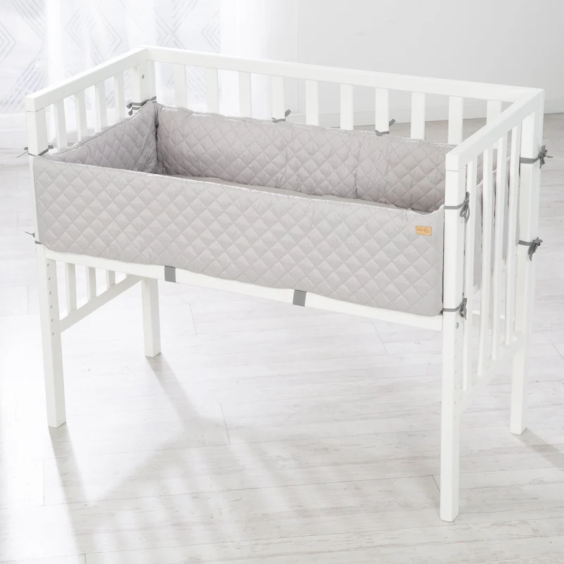 Beistellbett "roba Style" – 2 in 1, weiß, inkl. Matratze, Nestchen & Barriere