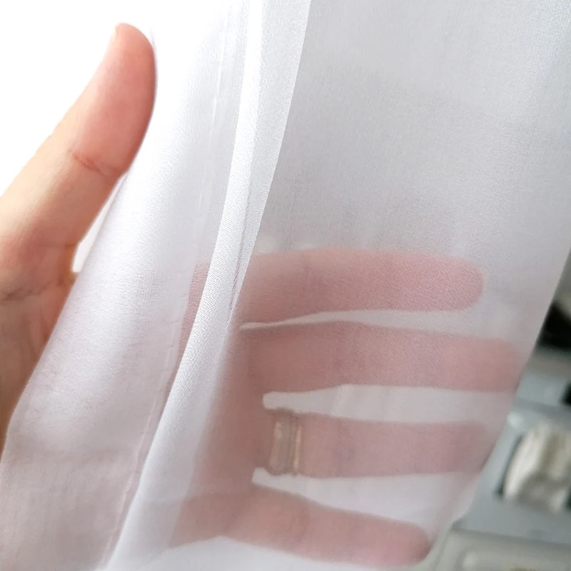 Schiebegardine aus leichtem Voile Weiß - mit Kräuselband (1 Stück)