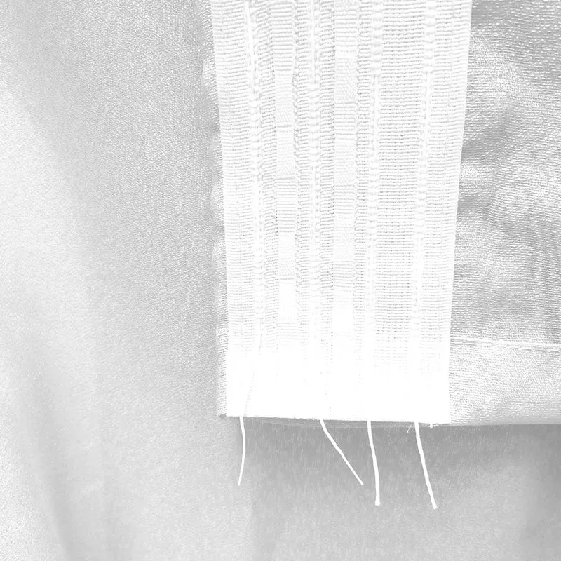Gardine mit edlem Glanzeffekt Semi Organza transparent Weiß – mit Kräuselband (1 Stück)