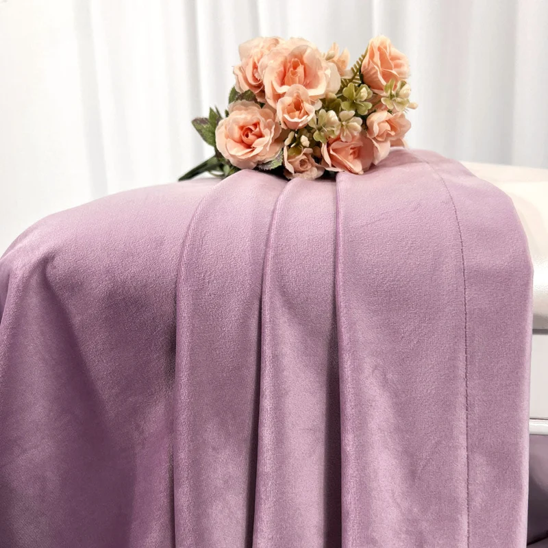 Duo-Samtvorhang – 80 % Lichtschutz, Rosa-Beige – mit Kräuselband (1 Stück)