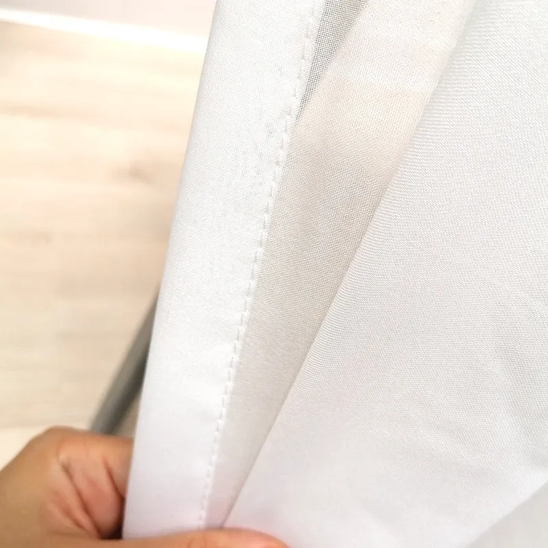 Seidige Crepe-Gardine Prämie Weiß – mit Kräuselband (1 Stück)