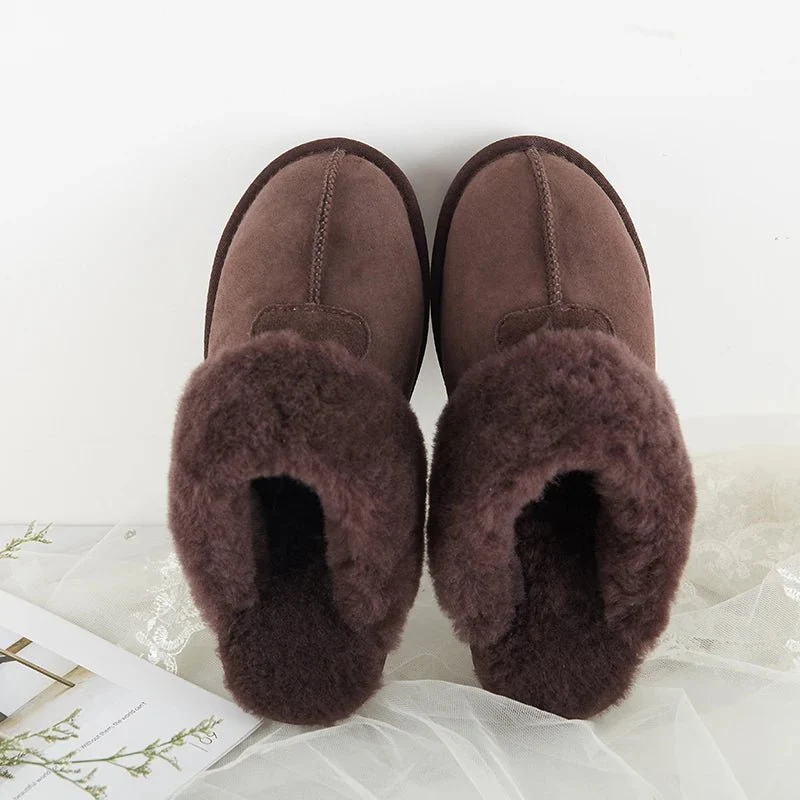 Weiche Winterpantoffeln aus Wolle – Hochwertiger Komfort aus Lammfell für drinnen