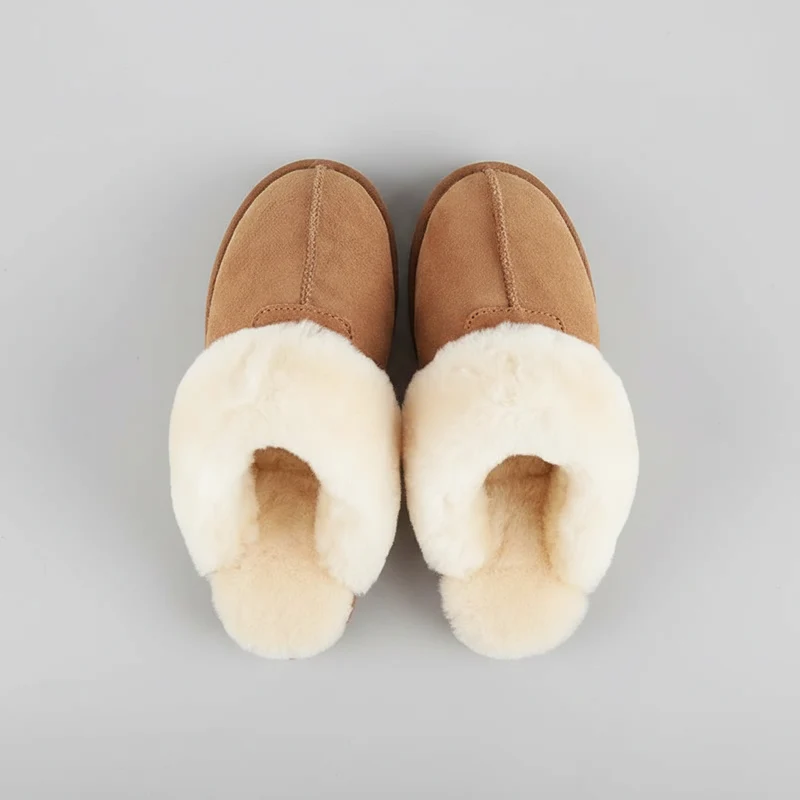 Weiche Winterpantoffeln aus Wolle – Hochwertiger Komfort aus Lammfell für drinnen