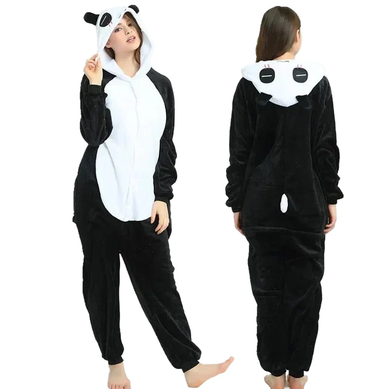 Unisex-Winter-Tier-Einteiler – Lustige, flauschige Schlafanzüge für Kinder und Erwachsene
