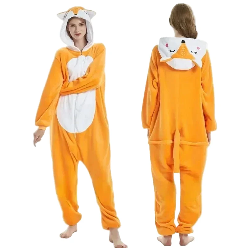Unisex-Winter-Tier-Einteiler – Lustige, flauschige Schlafanzüge für Kinder und Erwachsene