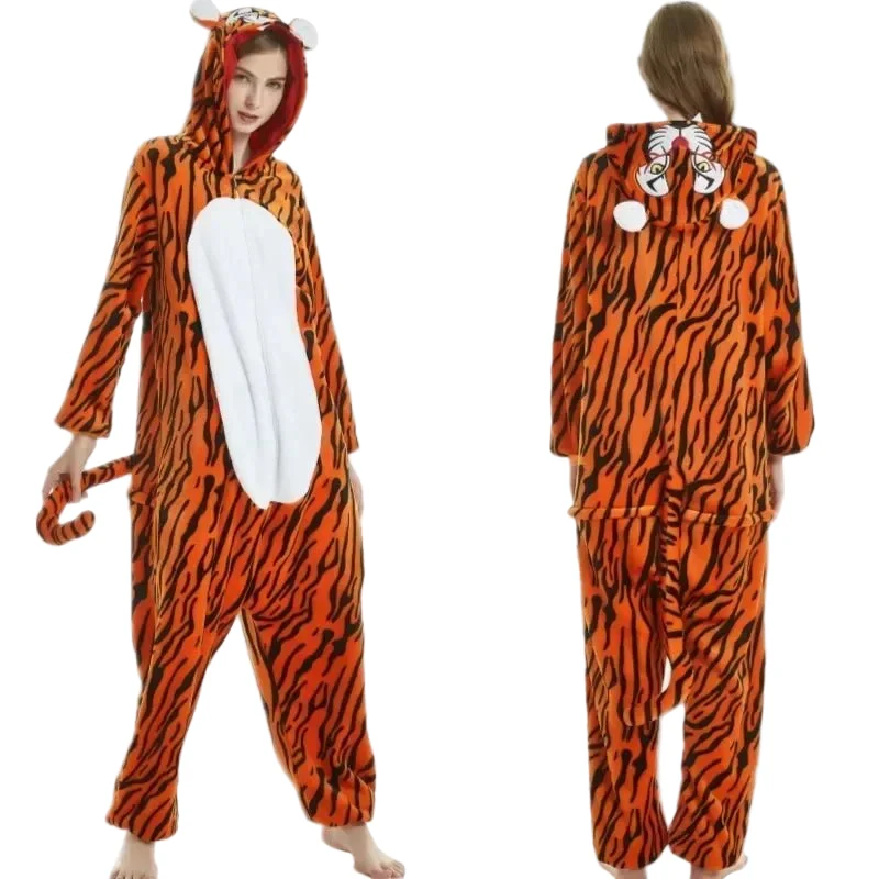 Unisex-Winter-Tier-Einteiler – Lustige, flauschige Schlafanzüge für Kinder und Erwachsene