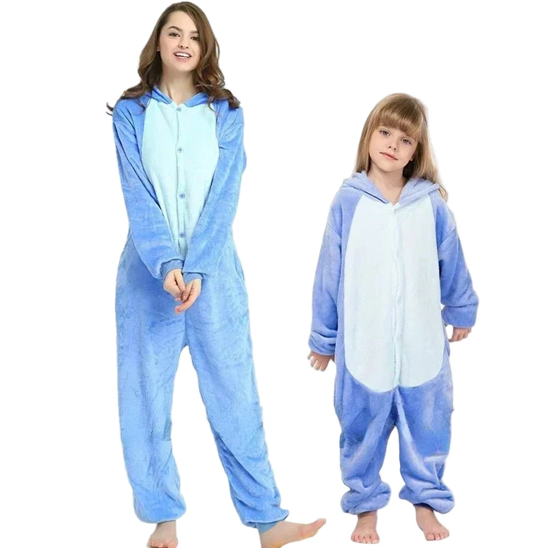 Unisex-Winter-Tier-Einteiler – Lustige, flauschige Schlafanzüge für Kinder und Erwachsene