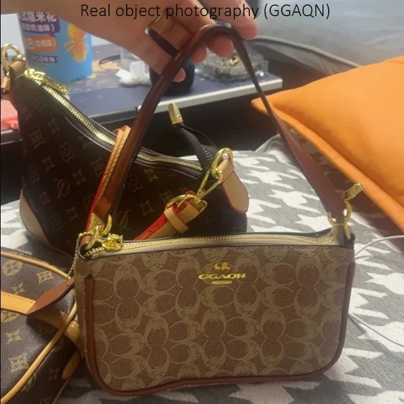 Damen-Umhängetasche – Multifunktionale Schultertasche aus PU-Leder mit klassischem geometrischem Muster