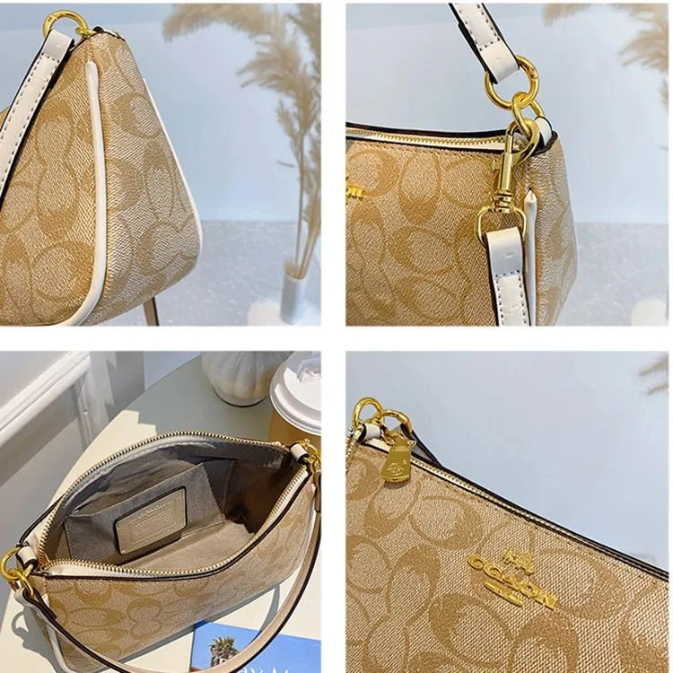 Damen-Umhängetasche – Multifunktionale Schultertasche aus PU-Leder mit klassischem geometrischem Muster