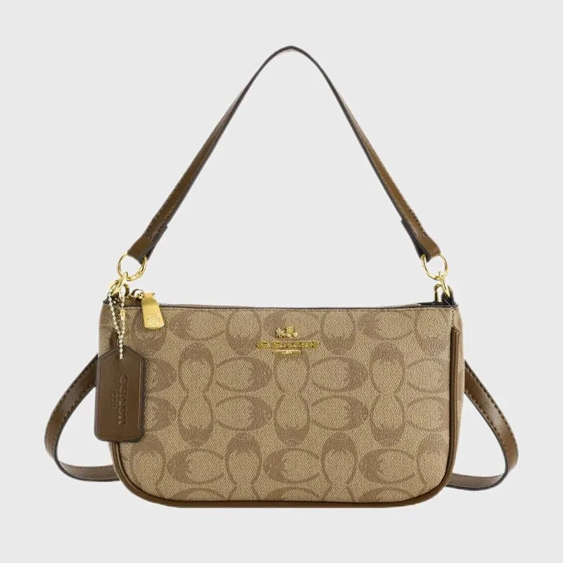 Damen-Umhängetasche – Multifunktionale Schultertasche aus PU-Leder mit klassischem geometrischem Muster