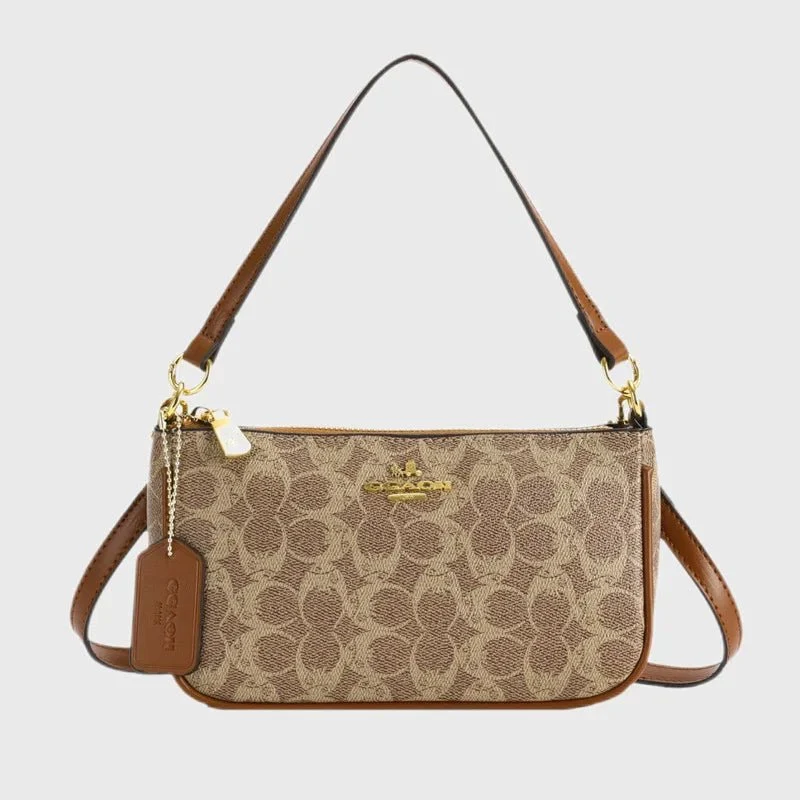Damen-Umhängetasche – Multifunktionale Schultertasche aus PU-Leder mit klassischem geometrischem Muster