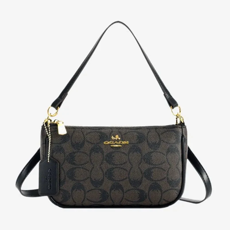 Damen-Umhängetasche – Multifunktionale Schultertasche aus PU-Leder mit klassischem geometrischem Muster