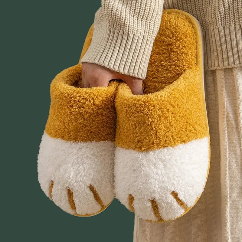 Kuschelige Katzenpfoten-Hausschuhe – Comwarm Winter-Plüsch-Designer-Hausschuhe aus Fell für Schlafzimmer und Innenbereich