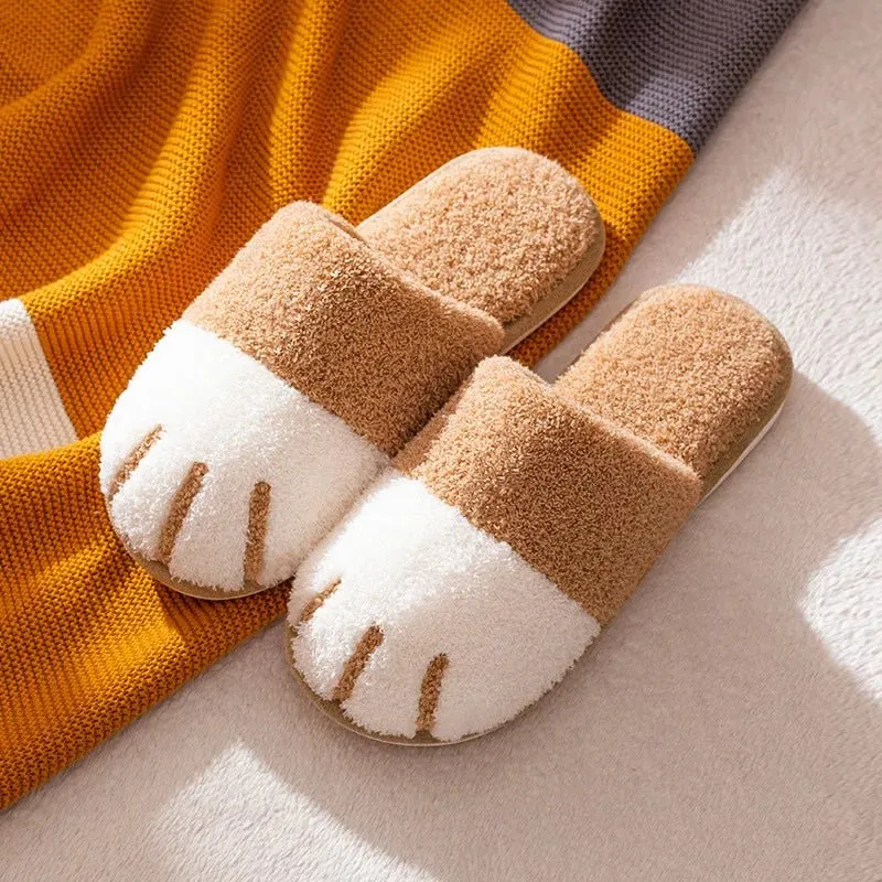 Kuschelige Katzenpfoten-Hausschuhe – Comwarm Winter-Plüsch-Designer-Hausschuhe aus Fell für Schlafzimmer und Innenbereich