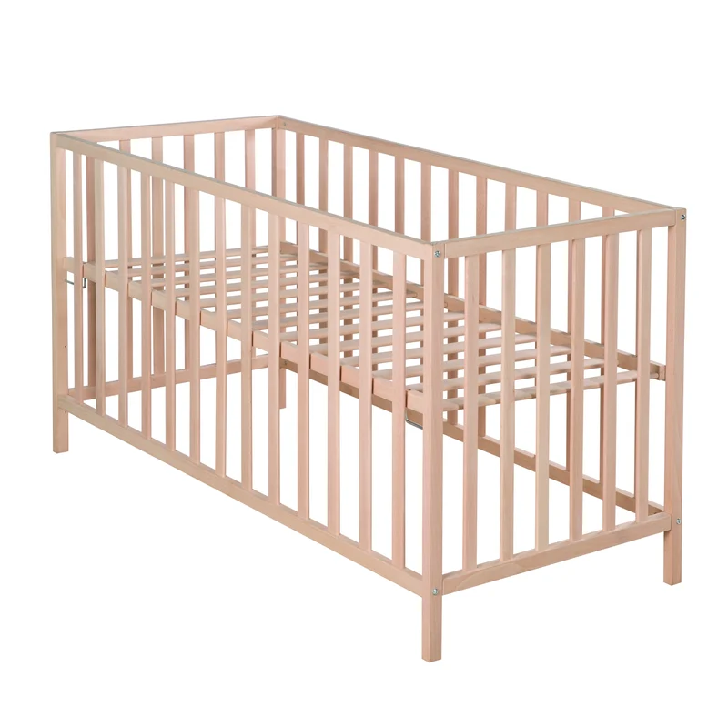 Kinderbett "Cosi" – 60 x 120 cm, natur (Buche massiv), höhenverstellbar