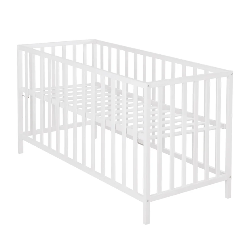 Kinderbett "Cosi" – 60 x 120 cm, weiß lackiert (Buche massiv), höhenverstellbar