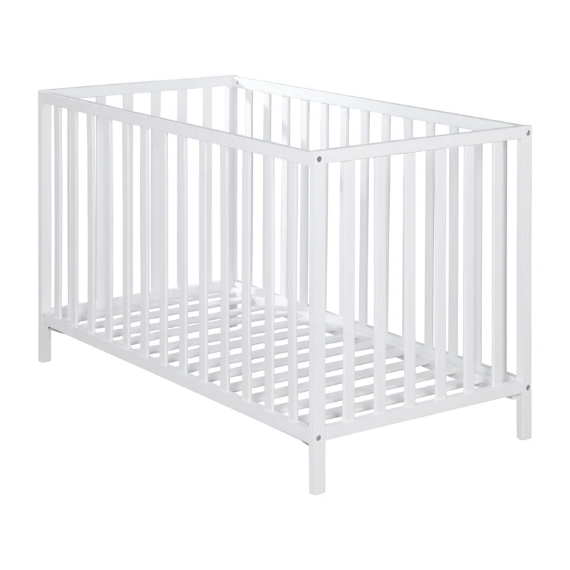 Kinderbett "Cosi" – 60 x 120 cm, weiß lackiert (Buche massiv), höhenverstellbar