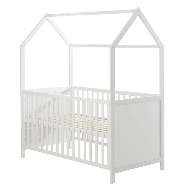 Hausbett – 70 x 140 cm, weiß, verstell-/umbaubar (FSC zertifiziert)