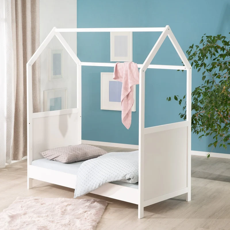 Hausbett – 70 x 140 cm, weiß, verstell-/umbaubar (FSC zertifiziert)