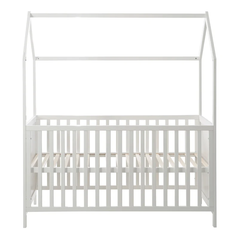 Hausbett – 70 x 140 cm, weiß, verstell-/umbaubar (FSC zertifiziert)