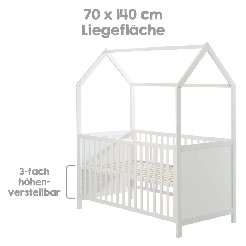 Hausbett – 70 x 140 cm, taupe, verstell-/umbaubar (FSC zertifiziert)