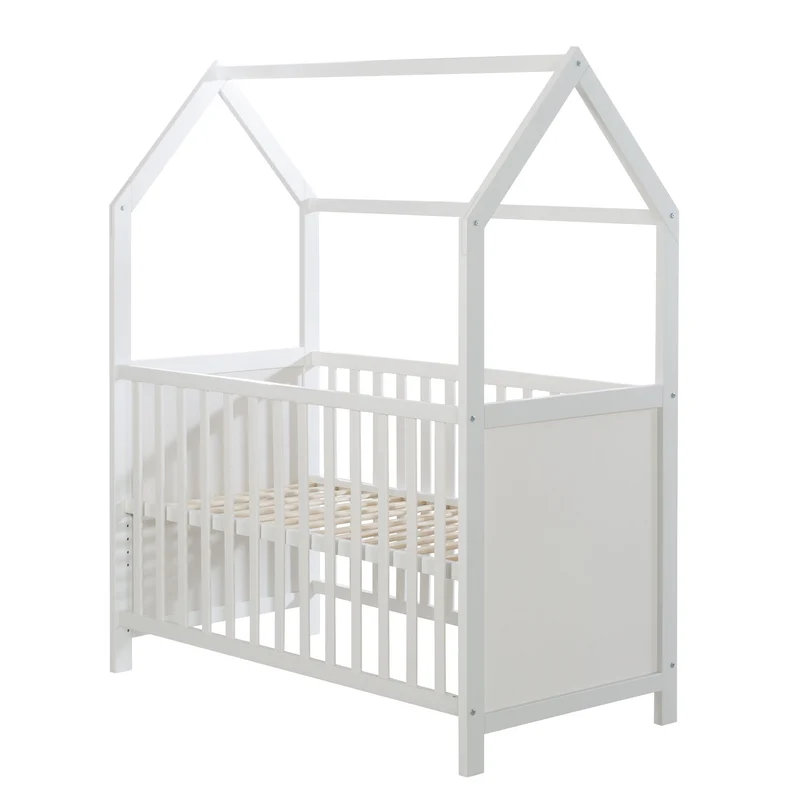 Hausbett – 60 x 120 cm, weiß, verstell-/umbaubar (FSC zertifiziert)