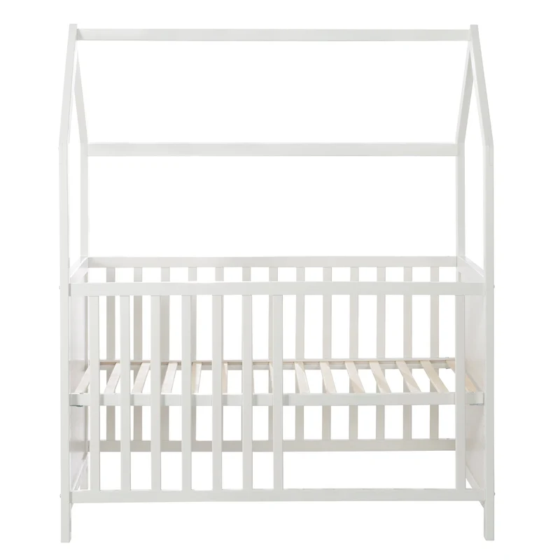 Hausbett – 60 x 120 cm, weiß, verstell-/umbaubar (FSC zertifiziert)