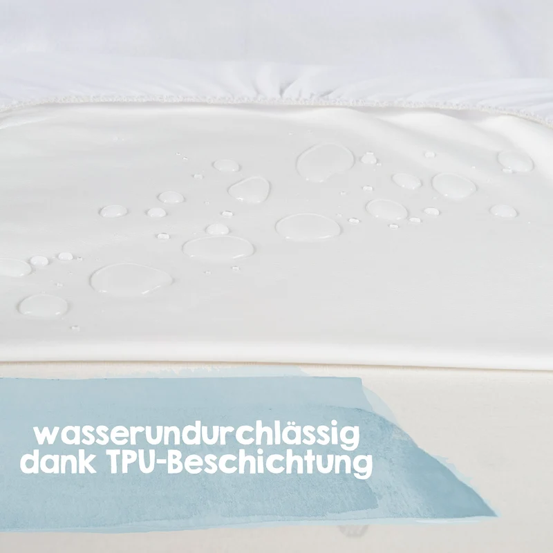 Matratzenschoner "safe asleep®" – mit Feuchtigkeitsschutz für Matratzen 140 x 70 cm & 120 x 60 cm, weiß