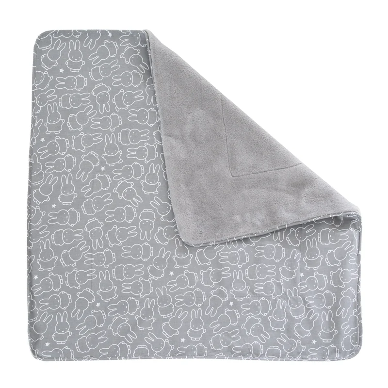 Babydecke "miffy®" – 2 seitig: 1x super weich, warm & flauschig, 1x Baumwolle