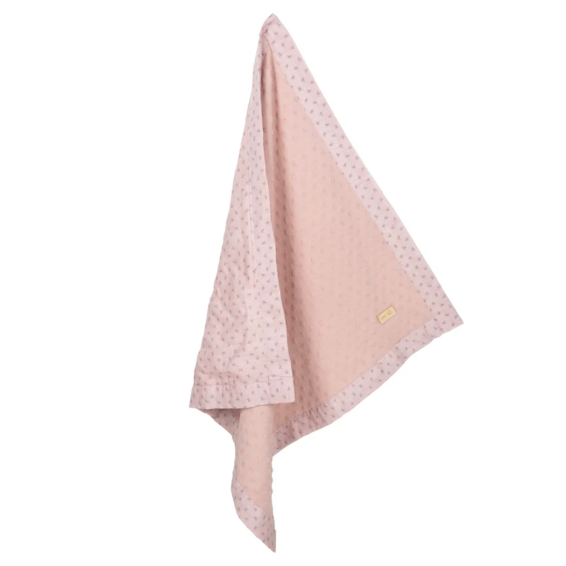 Babydecke "Lil Planet" – Terry Dots, Bio-Baumwolle, GOTS zertifiziert, 80 x 80 cm, rosa/mauve