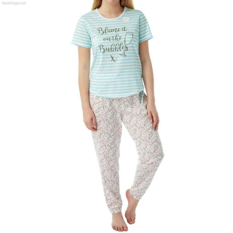 Damen-Pyjama, kurzärmelig, Loungewear
